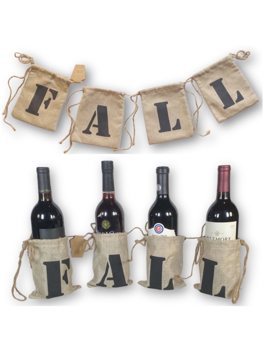 Artisan 3 FT Fall Jute Strung Burlap Bag Banner Wall Centerpiece Décor